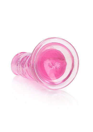 Realrock 11-inch clear pink realistic dildo from Shots Toys offering transparent pleasure for vaginal and anal play