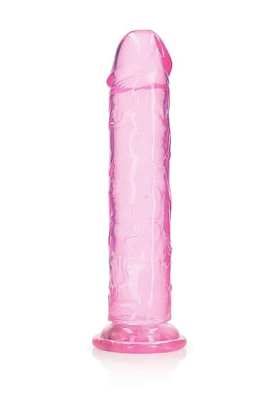 Realrock Crystal Clear 11-inch pink realistic dildo with suction base for vaginal or anal pleasure