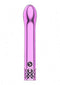 Royal Gems Jewel Pink ABS Plastic Bullet Vibrator Rechargeable with sleek metal finish and curved tip from Shots Toys