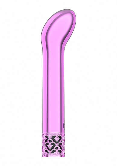 Royal Gems Jewel Pink ABS Plastic Bullet Vibrator Rechargeable with Sleek Metal Finish and Curved Tip