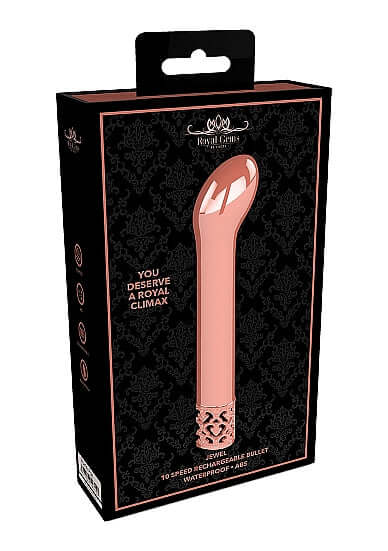 SHOTS AMERICA Royal Gems Jewel Rose Gold ABS Plastic Bullet Vibrator Rechargeable at $23.99