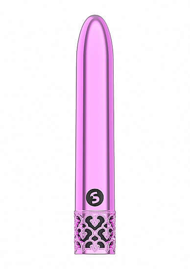 SHOTS AMERICA Royal Gems Shiny Pink ABS Plastic Bullet Vibrator Rechargeable at $23.99