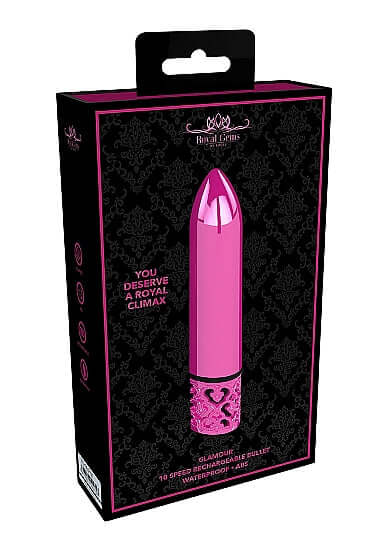 SHOTS AMERICA Royal Gems Glamour Pink ABS Bullet Vibrator Rechargeable at $23.99