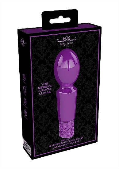 SHOTS AMERICA Royal Gems Brilliant Purple Rechargeable Silicone Bullet Vibrator at $34.99