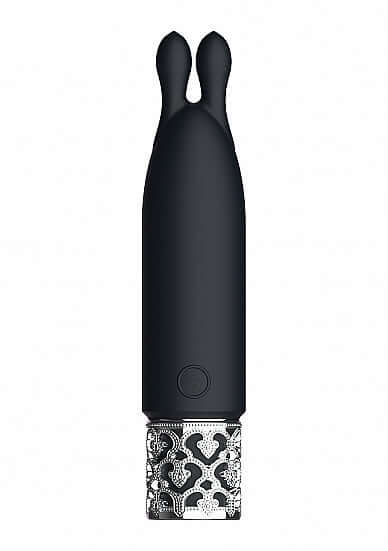 Royal Gems Twinkle Silicone Bullet Vibrator Rechargeable Black