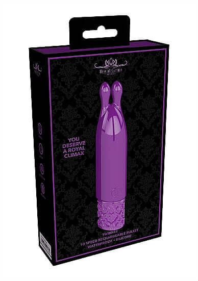 Royal Gems Twinkle Silicone Bullet Vibrator Rechargeable Purple