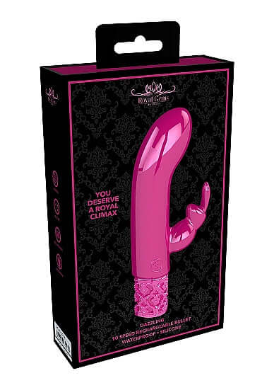 ROYAL GEMS DAZZLING PINK RECHARGEABLE SILICONE BULLET-1