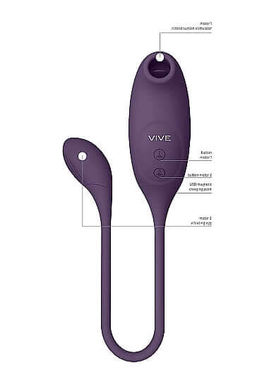 SHOTS AMERICA Vive Quino Air Wave Vibrating Egg Double action Vibrator Purple at $79.99