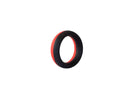 Man Magnet 2-Inch Core Cock Ring made of body-safe silicone in black and red.