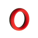 Vibrant red 1.75-inch silicone cock ring designed for enhanced pleasure and comfort, featuring a sleek and stimulating design.