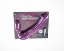 Simply Strapless Large Purple Vibrating Strapless Strap-On with dual ends in packaging