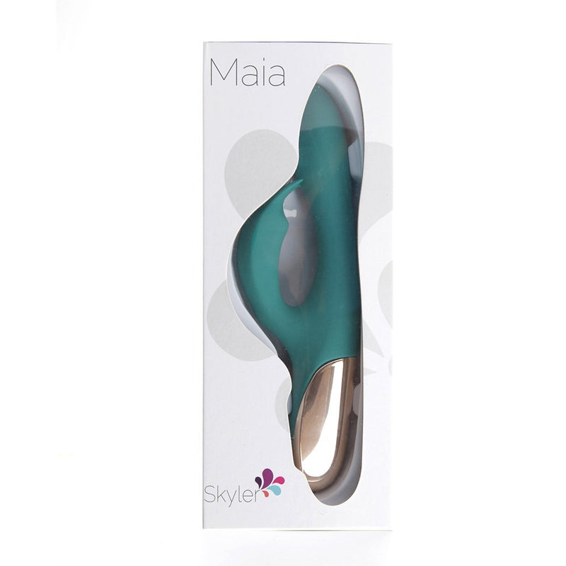Maia Toys Skyler Silicone Bendable Rabbit Vibrator Teal at $59.99