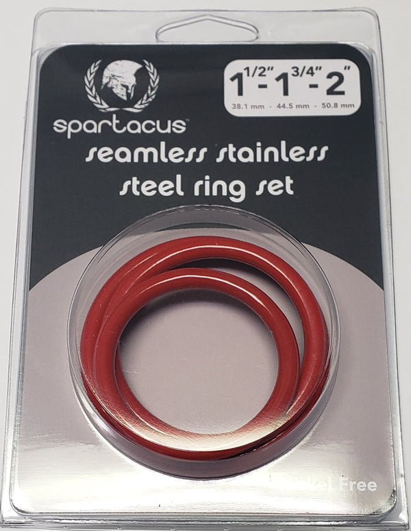 RED STAINLESS STEEL C-RING SET - 1.5 1.75" 2" "-0