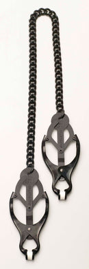 Blackline Endurance Butterfly Nipple Clamps with Link Chain for Intense Nipple Stimulation