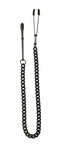 Spartacus Blackline adjustable tweezer clamps link chain for customizable sensations and non-piercing pleasures.