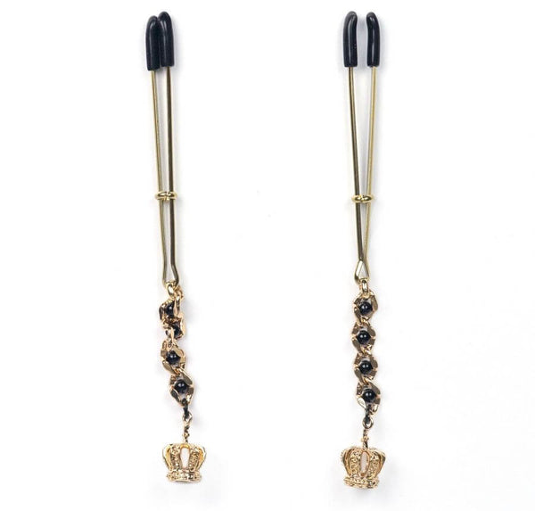 Spartacus Tweezer Nipple Clamps with Crown Pendant at $23.99