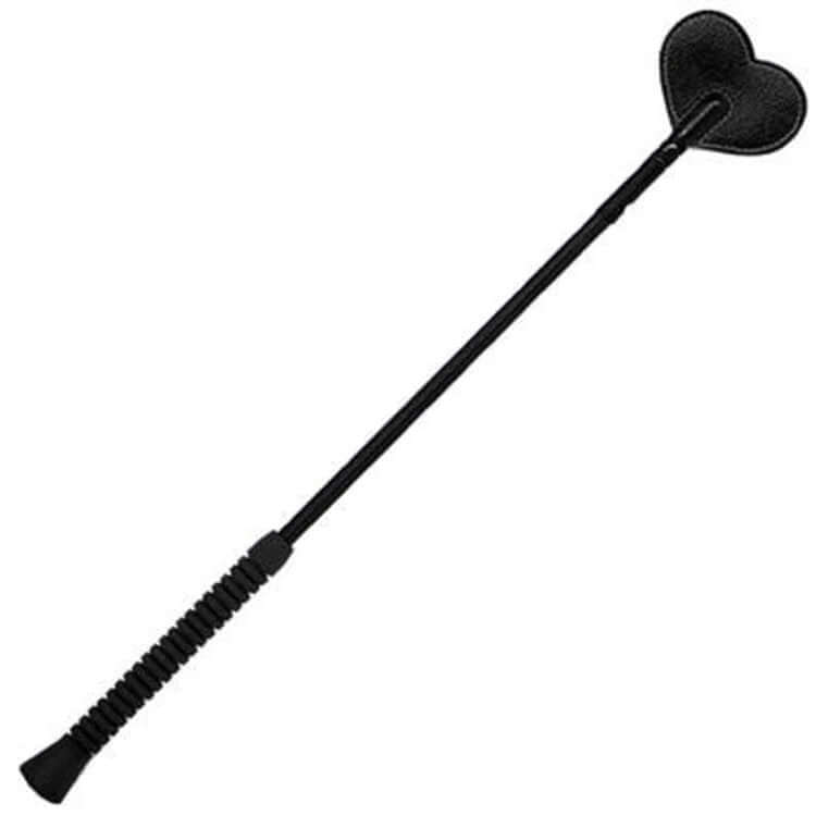 Spartacus 20 inches Flexi Crop Black Heart Shape Leather Tip at $26.99