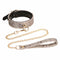 Spartacus Microfiber Snake Print Collar and Leash White with Leather Lining at $44.99
