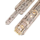 Spartacus Micofiber Snake Print Wrist Restraints White with Leather Lining at $49.99