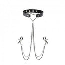 Sex and Mischief Toys Amor Collar with Nipple Jewelry