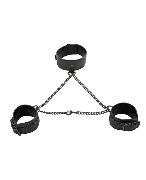 Sport Sheets Sex and Mischief Shadow Sparkle Collar and Cuffs Set form Sportsheets at $29.99