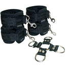 5 Piece Hog Tie and Cuffs Set with adjustable Velcro cuffs and heavy-duty metal O-ring for bondage fun.