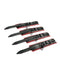 Saffron Spreader Bar and Cuff Set featuring adjustable faux leather cuffs in red and black.