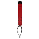 Sportsheets Saffron Layer Paddle in red with black accents, designed for impact play and BDSM adventures.