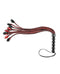 Saffron Braided Flogger by Sportsheets with braided faux leather strands and black-red design for intense sensations.