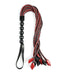 Saffron Braided Flogger by Sportsheets featuring braided faux leather strands and a beaded handle for intense sensations.
