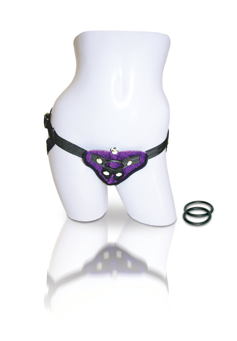 Sportsheets Lush Cobalt Strap-On Purple Harness with Mini Vibe