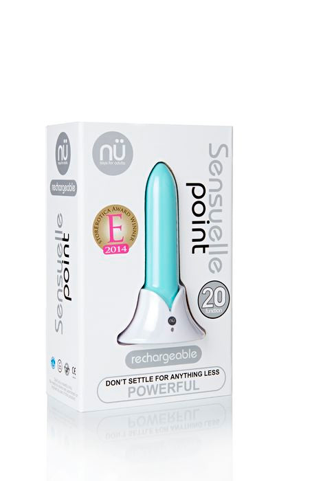 Nu Sensuelle NU Sensuelle Point 20-Function Rechargeable Silicone Bullet Vibrator Teal Blue at $45.99