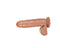 Major Dick Marines Caramel Tan Uncut Dildo with suction cup base, phthalate-free PVC, and realistic design for harness compatibility.