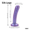 Silk Large Purple Haze Dildo from Tantus Silicone with dimensions labeled