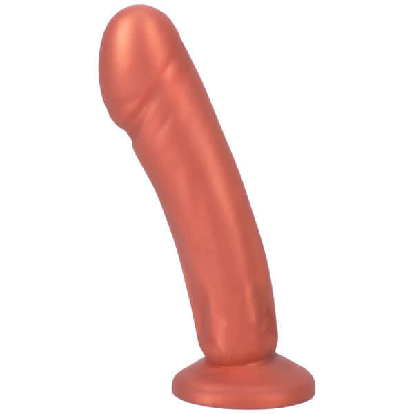 Vamp Copper Dildo from Tantus with realistic ridge and vein texture for G-spot and prostate stimulation, ideal for beginners and intermediates.