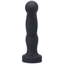P-Spot Vibrating Onyx Black Dildo by Tantus for prostate pleasure with curved design and angled ball end for precision stimulation
