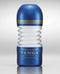 Tenga Premium Rolling Head Cup Stroker with blue and white design for enhanced pleasure and control