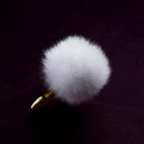 UPKO White Fox Fur Bunny Tail Small Butt Plug by UPKO at $49.99