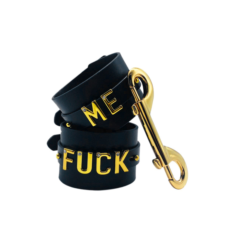 UPKO FUCK ME Luxury Italian Leather Handcuffs by UPKO at $149.99