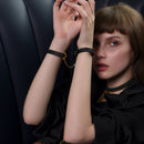 UPKO UPKO Luxury Italian Leather Thin Handcuff Bracelets - Black at $39.99