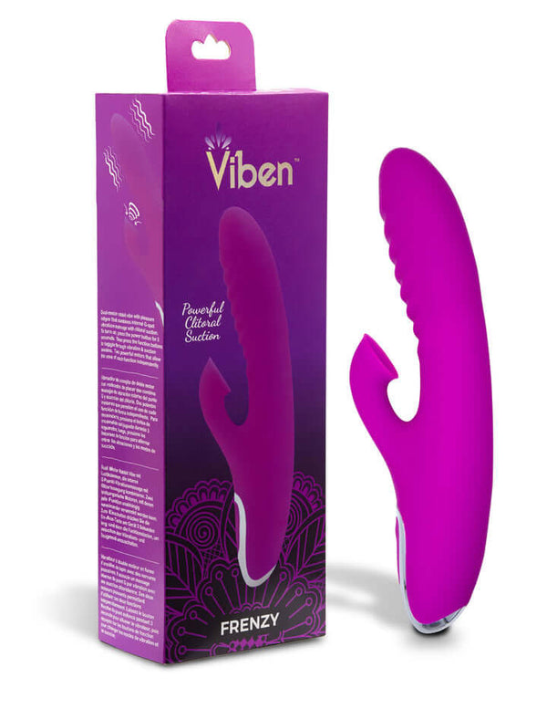 Viben Viben Frenzy Rabbit Vibe with Clitoris Suction Berry at $59.99