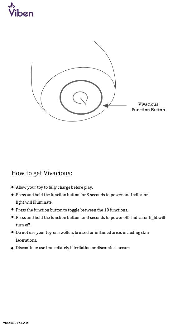 Viben Viben Vivacious 10 Function Bullet Vibrator Violet at $34.99