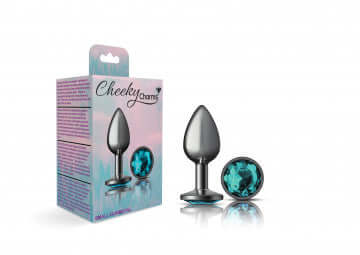 Viben Cheeky Charms Round Teal Small Gunmetal Butt Plug at $12.99