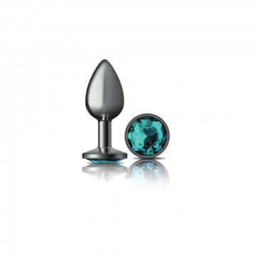 Viben Cheeky Charms Round Teal Small Gunmetal Butt Plug at $12.99