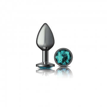 Viben Cheeky Charms Round Teal Medium Gunmetal Butt Plug at $13.99