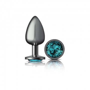 Viben Cheeky Charms Round Teal Large Gunmetal Butt Plug at $16.99