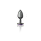 Cheeky Charms Round Purple Small Gunmetal Butt Plug by Viben with sleek gunmetal finish and purple base.