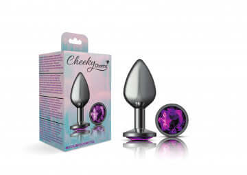 Viben Cheeky Charms Round Purple Medium Gunmetal Butt Plug at $14.99