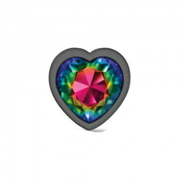 Viben Cheeky Charms Heart Rainbow Large Gunmetal Butt Plug at $17.99