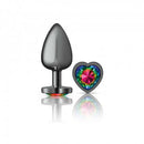 Viben Cheeky Charms Heart Rainbow Large Gunmetal Butt Plug at $17.99